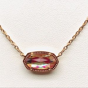 Kendra Scott Elisa Dichroic Glass Rose Gold color necklace